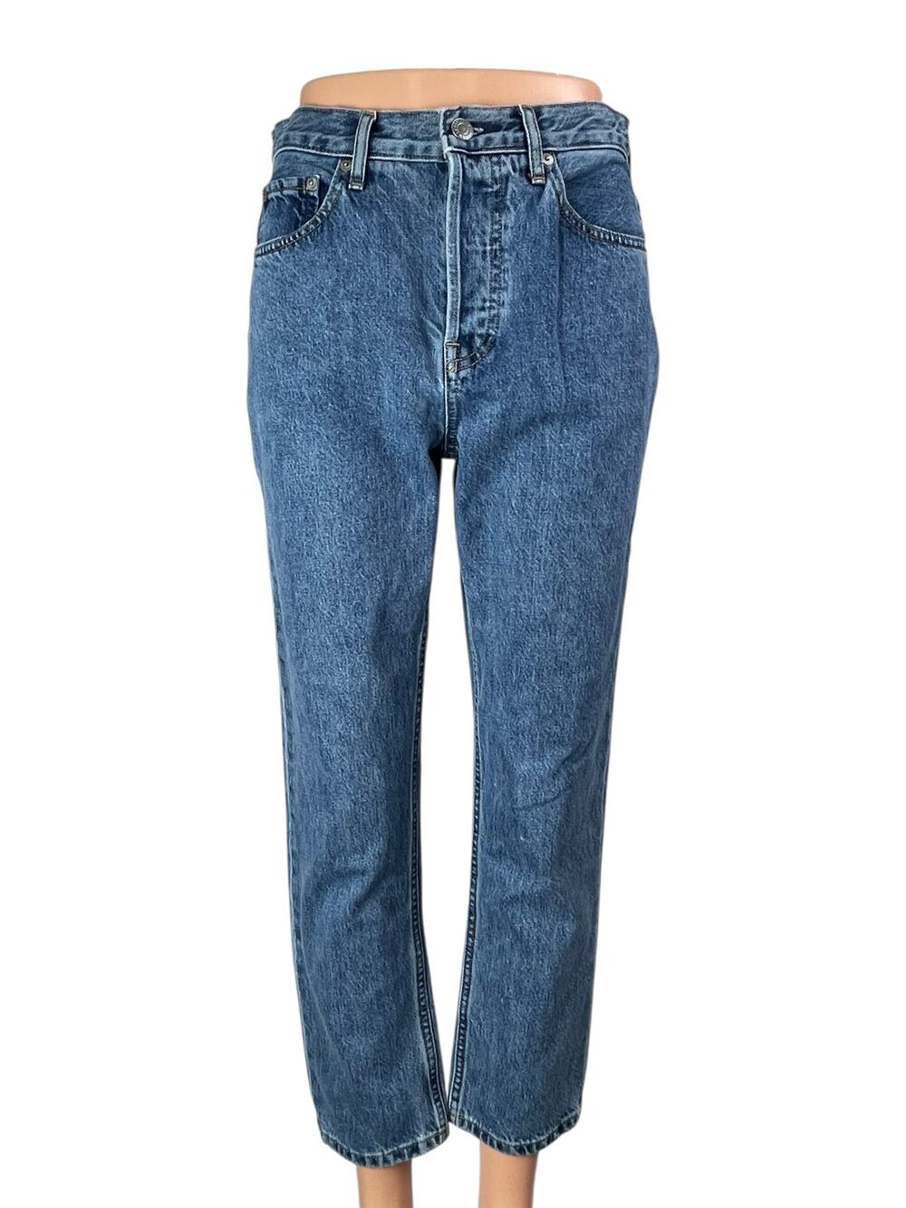 Everlane The 90's Cheeky Blue High Waisted Straight Leg Denim Jeans Pants Sz 26